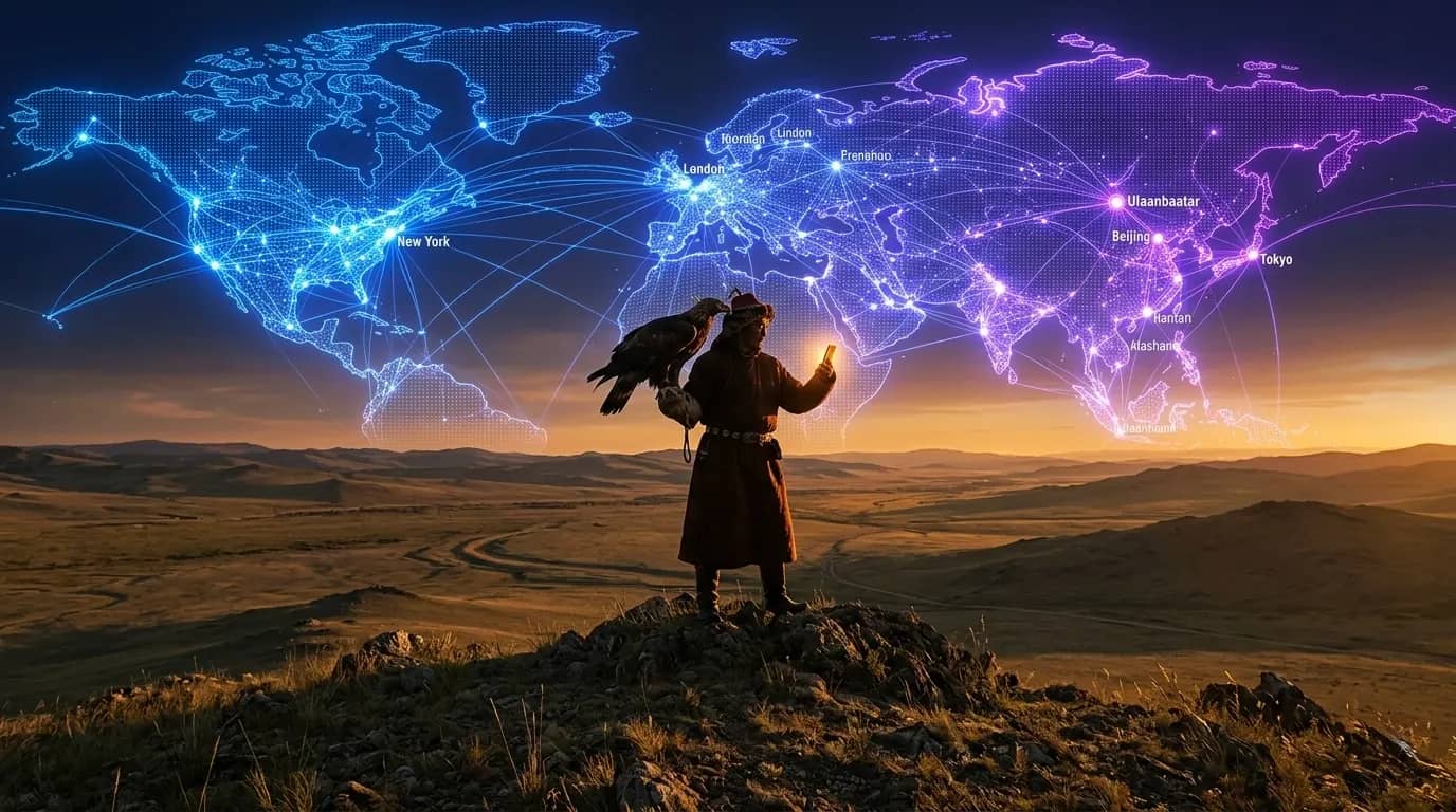 Монгол бүргэдчин дэлхийн сүлжээнд холбогдож байгаа